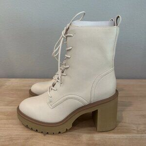 DV Dolce Vita Women's 7.5 Jaycob Combat Heel Platform Boot Ankle Calf Bootie